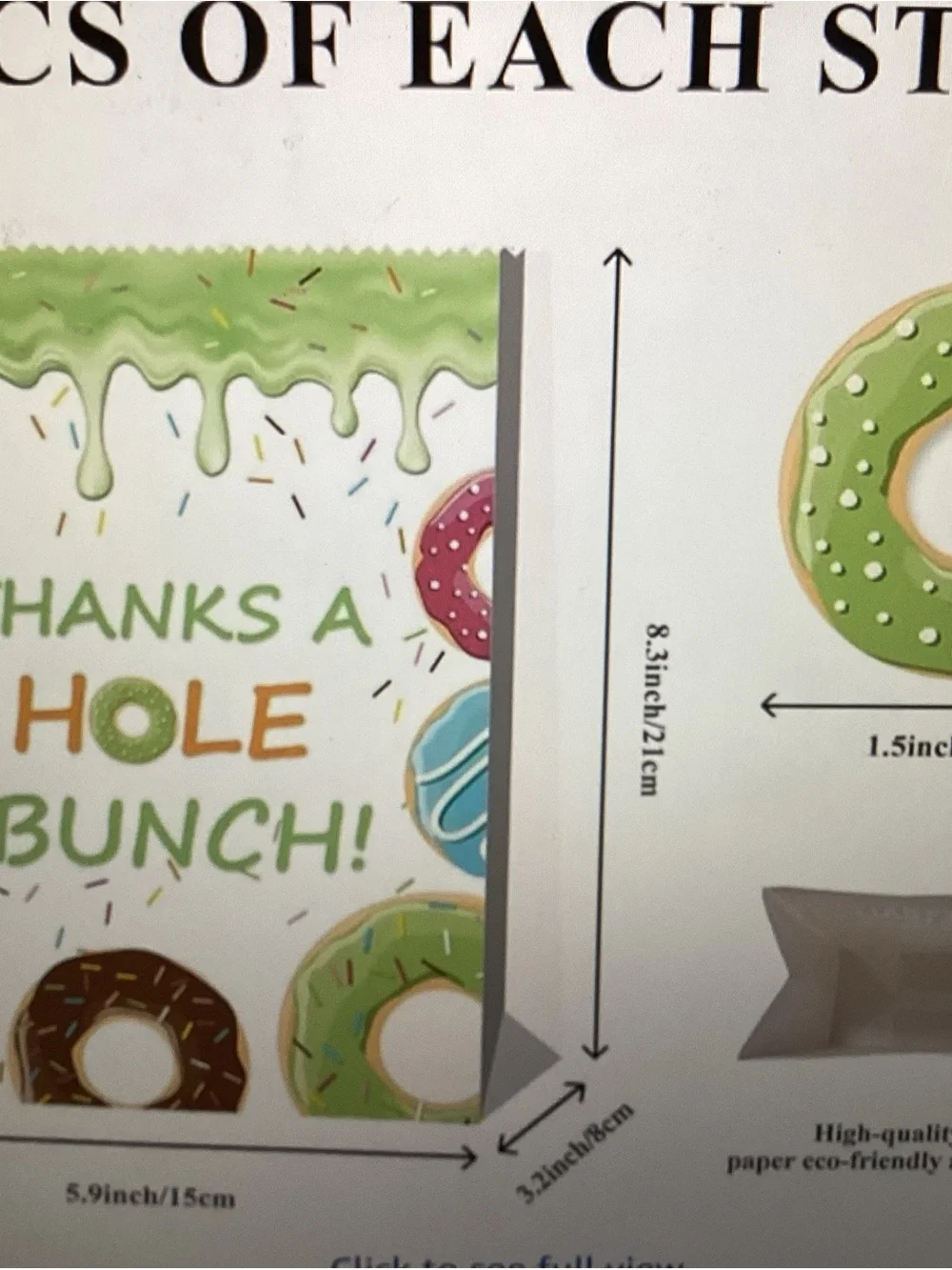 Donut Themed 24 Party Goody Bags with Sticker Closure